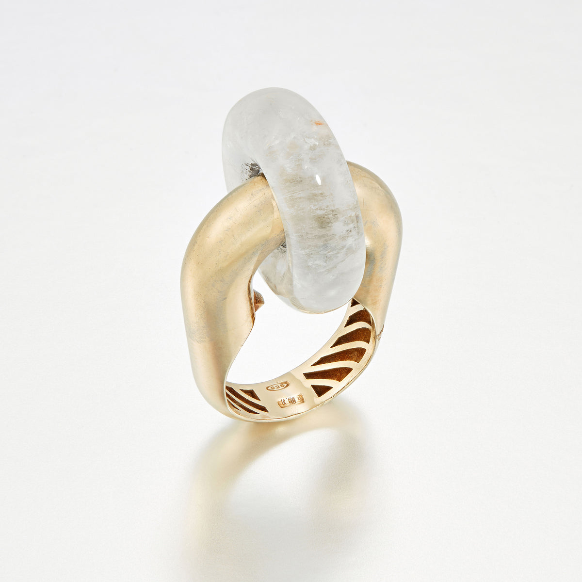 Kinetic rock crystal  ‘Catena 2’ ring, Cleto Munari