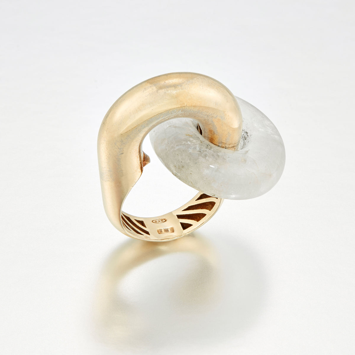 Kinetic rock crystal  ‘Catena 2’ ring, Cleto Munari