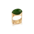 A gold and nephrite ring