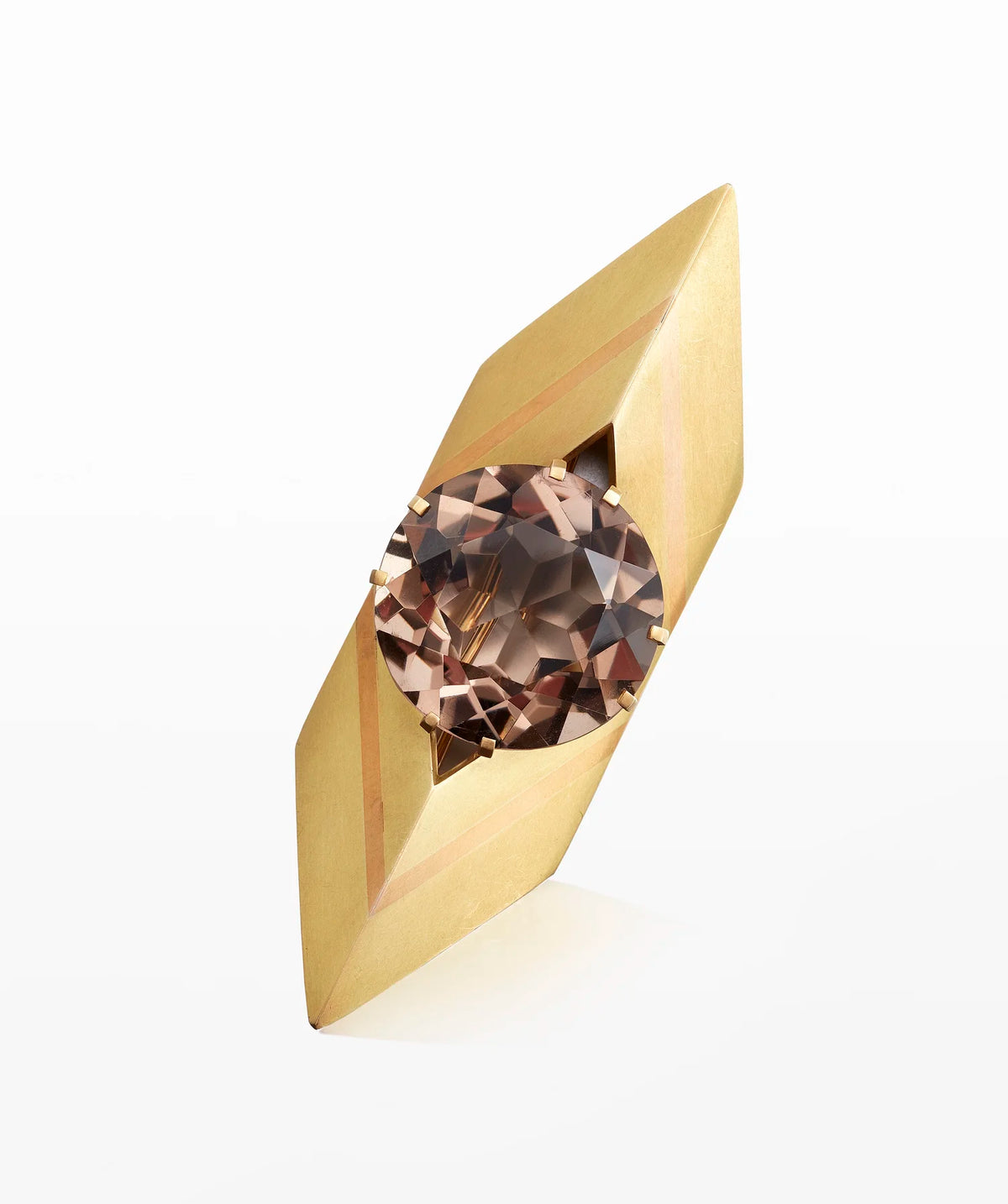 Rock crystal and 18K gold brooch