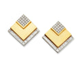 A pair of 18k gold and diamond earrings, American