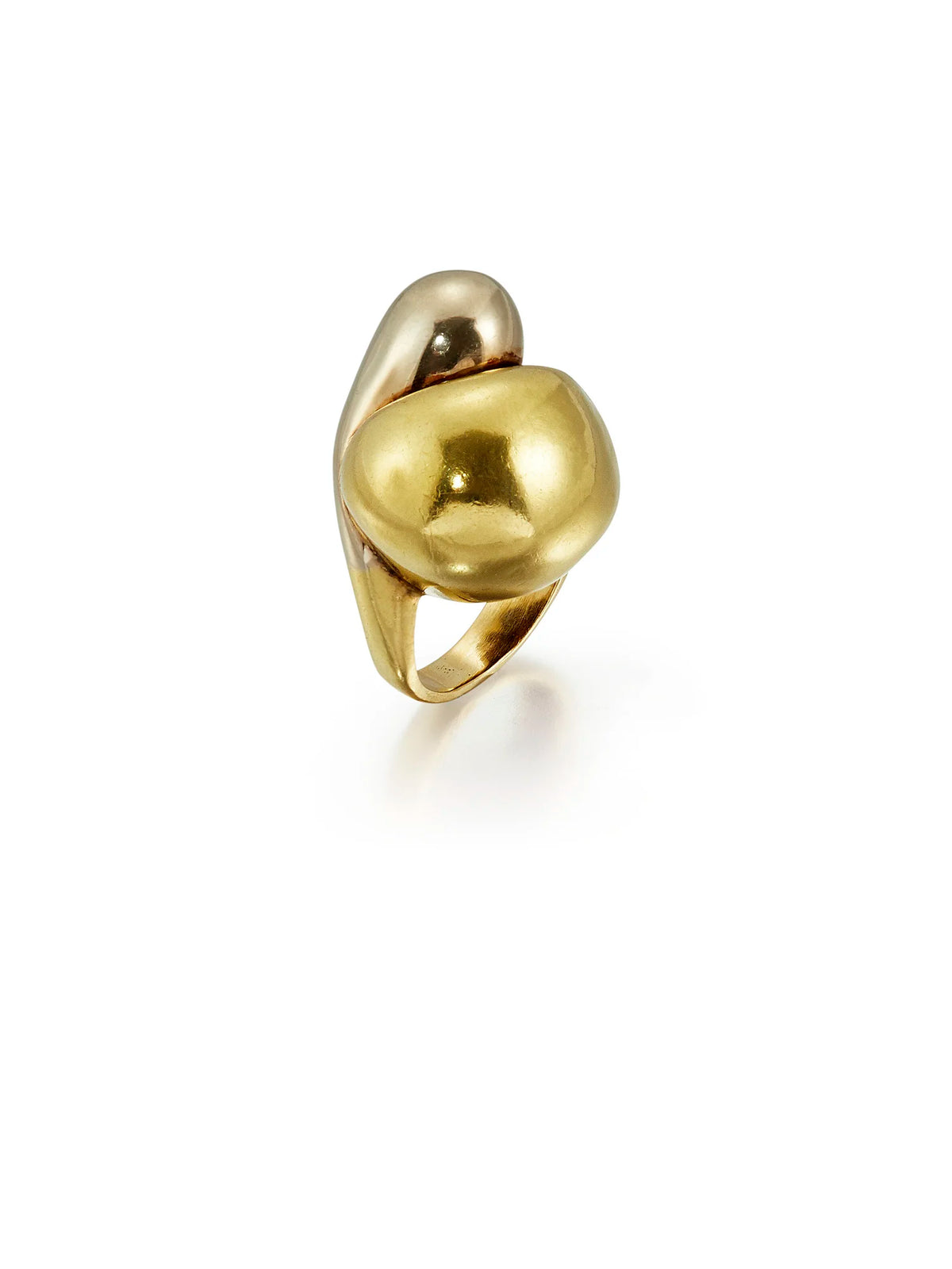 A two-toned 18K gold bobble ring