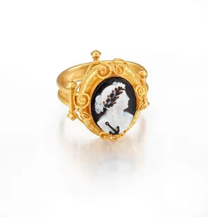 An Antique gold and cameo bangle