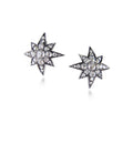 A pair of old cut diamond star earrings
